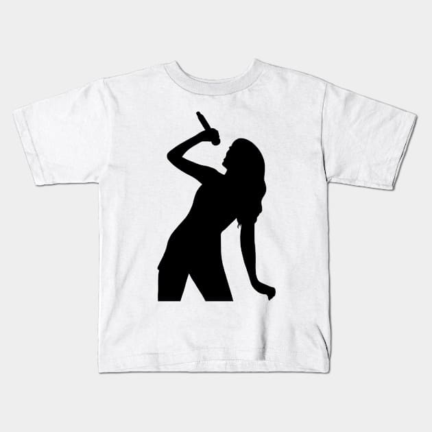 Taylor Swift Singing Pose Silhouette Kids T-Shirt by haleynicole11